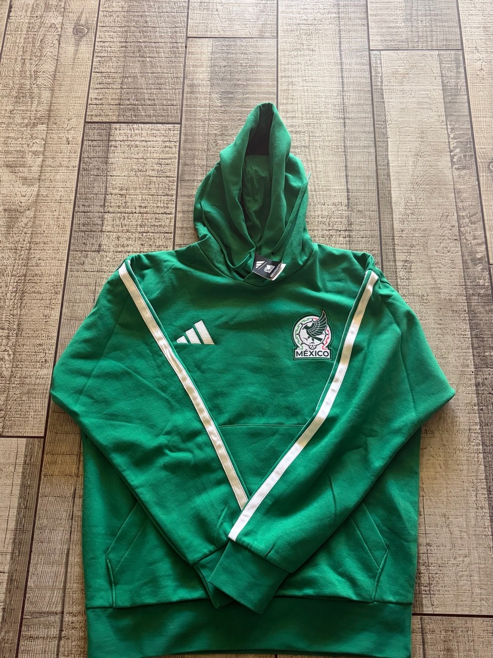 adidas Mexico National Team Soccer Hoodie Sweatshirt Green Mens L FIFA World Cup